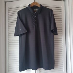 Callaway Men's XL Black Subtle Striped Polo Golf Opti Dry Performance